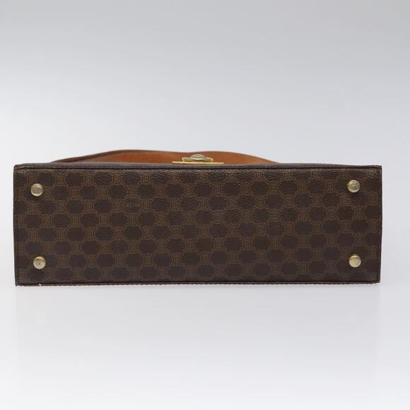 CELINE Macadam Canvas Shoulder Bag Pvc Leather Brown Gold - Picture 9 of 13